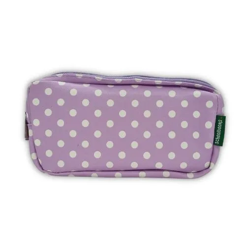 ■ Schoolbooks.ie - Triple Pencil Case - Purple Dots