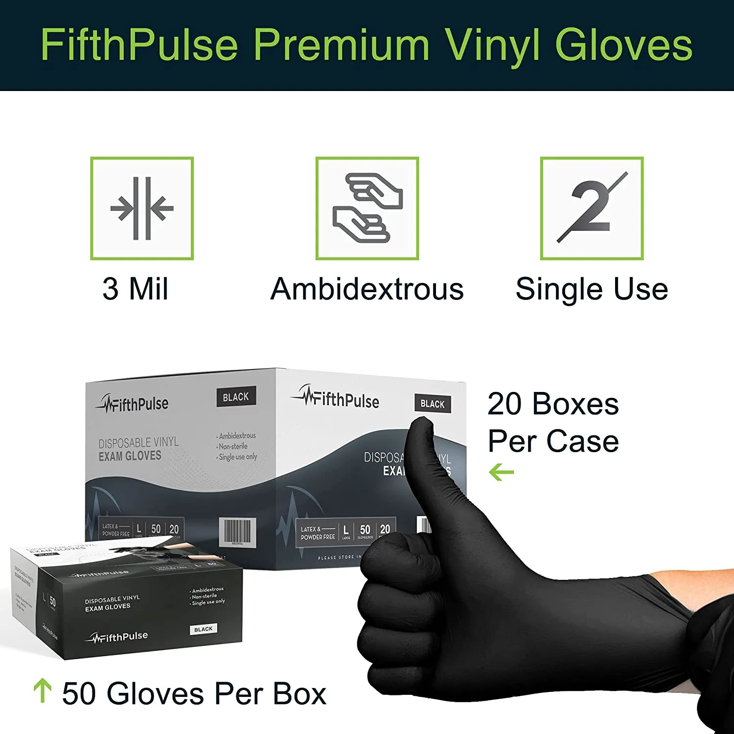 100-Pack: Vinyl Disposable Gloves