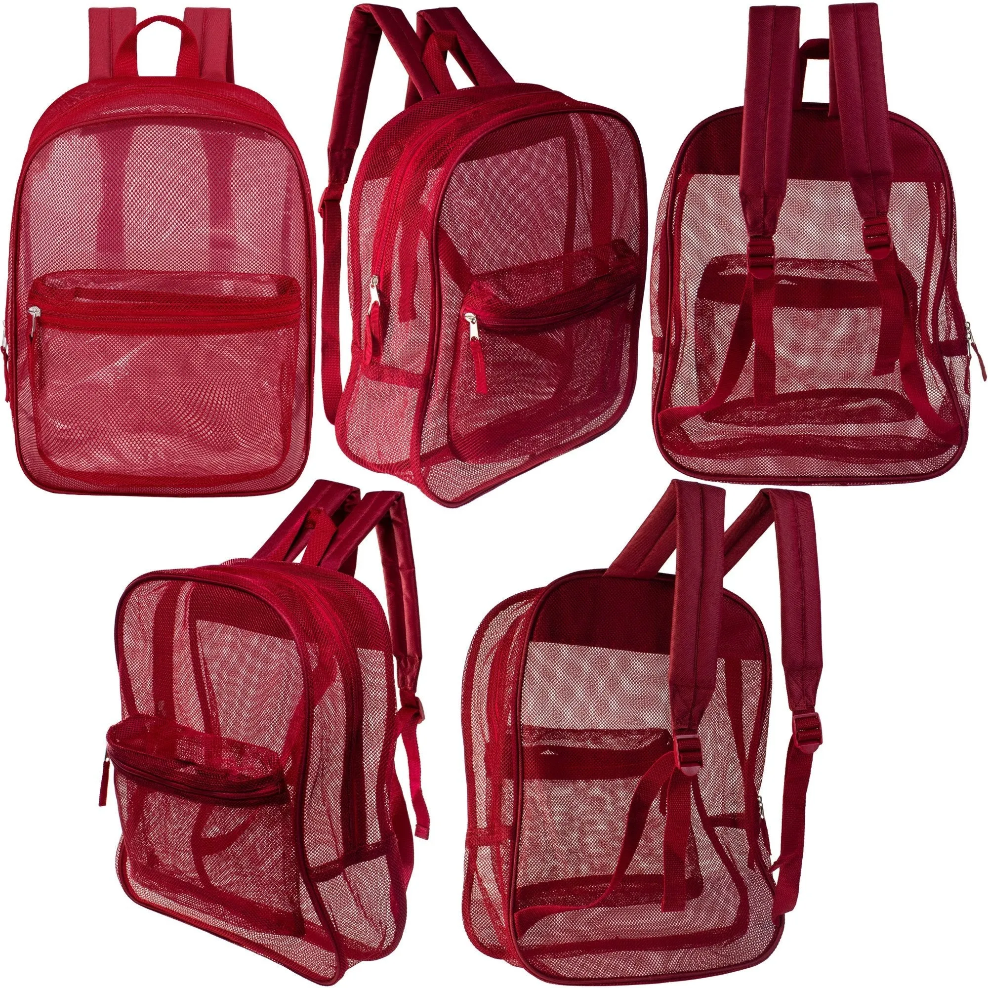 12 Wholesale 17" Mesh Backpacks in Assorted Colors & 12 Bulk School Supply Kits of Your Choice