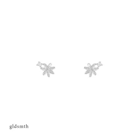 14k White Gold Daisy Studs