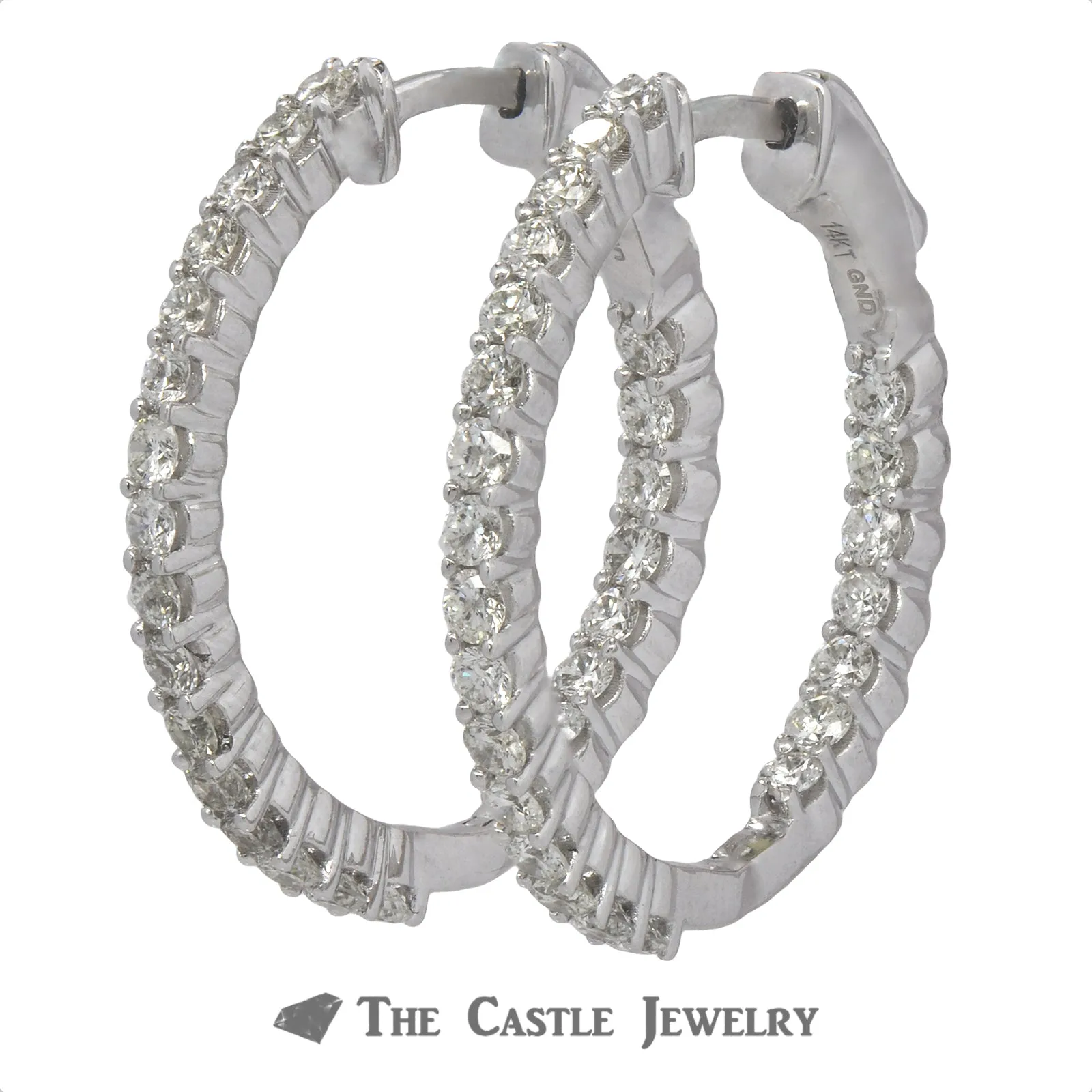 2cttw Diamond Hollywood Hoop Earrings