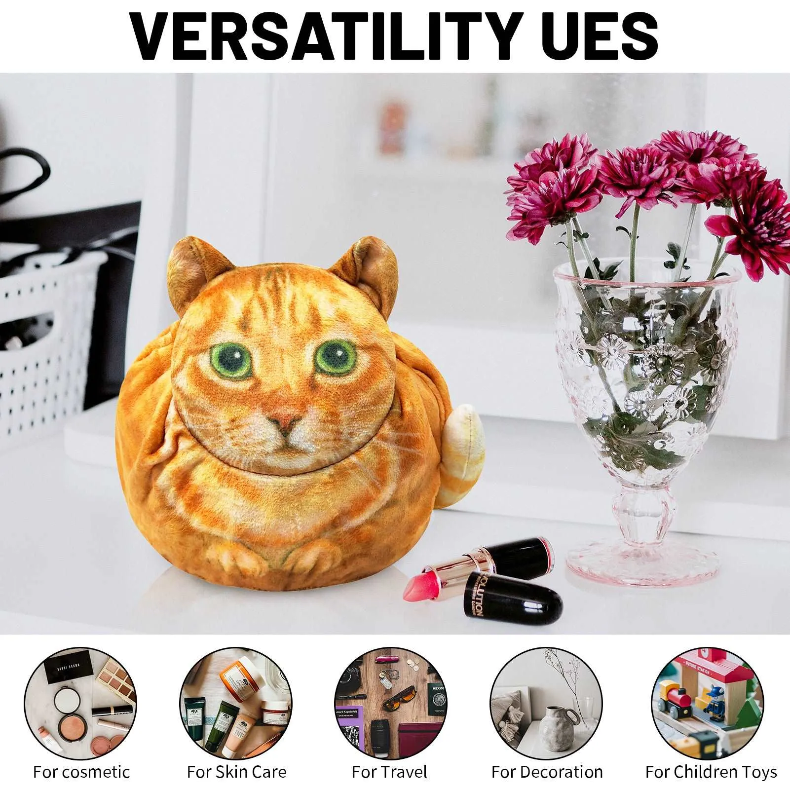 3D meat cute pet storage bag Cosmetic Bag