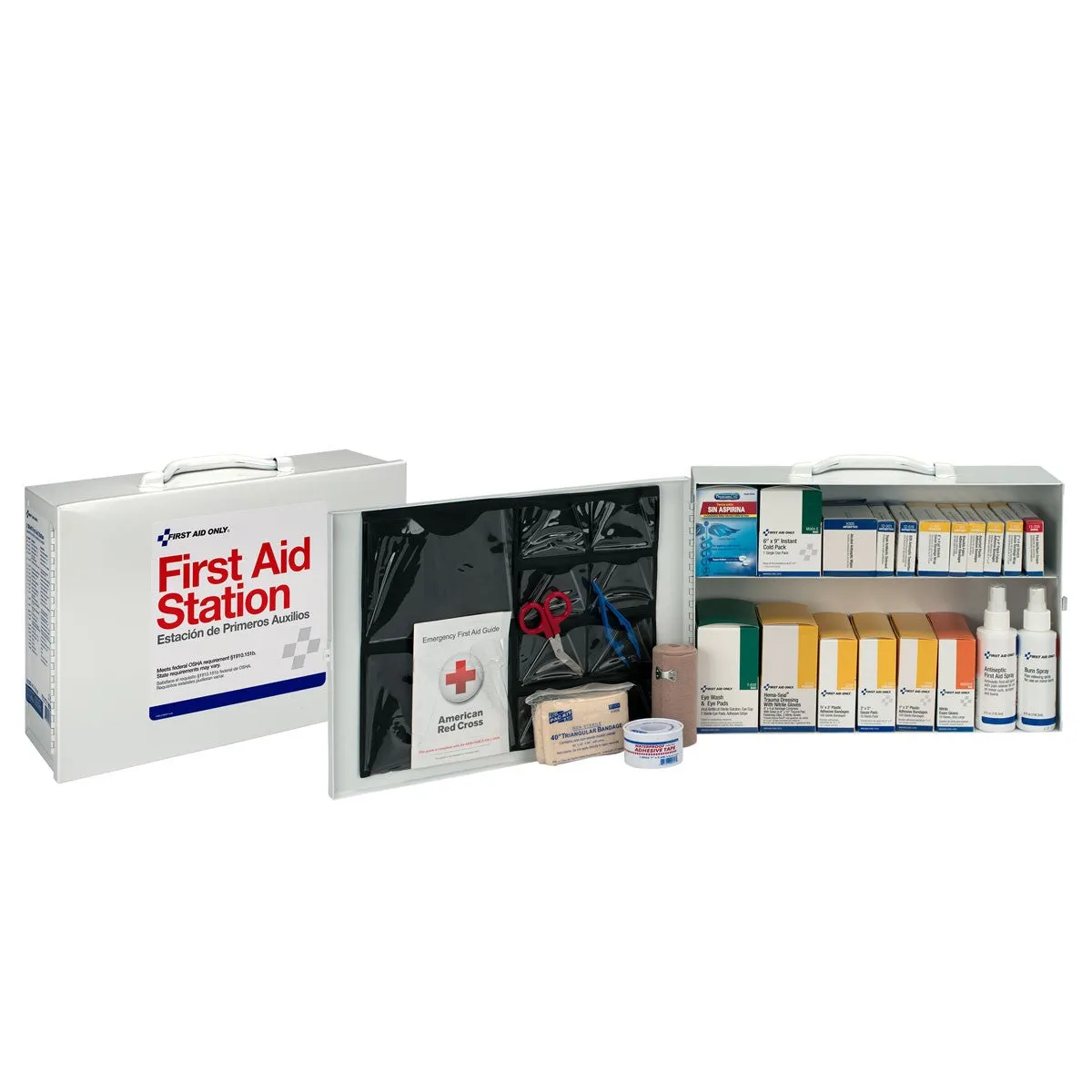 75 Person 2 Shelf First Aid Steel Cabinet - W-6135