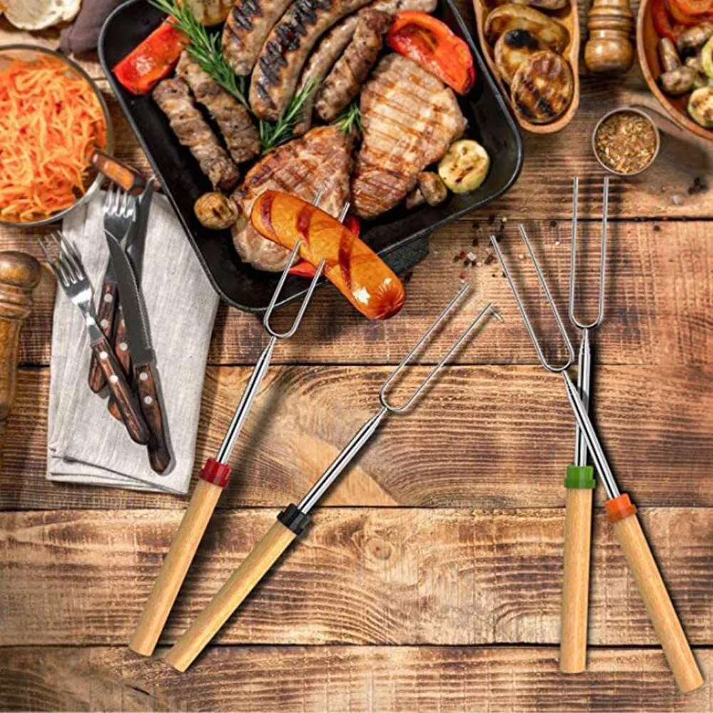 8-Piece Set: Marshmallow Roasting Sticks with Wooden Handle