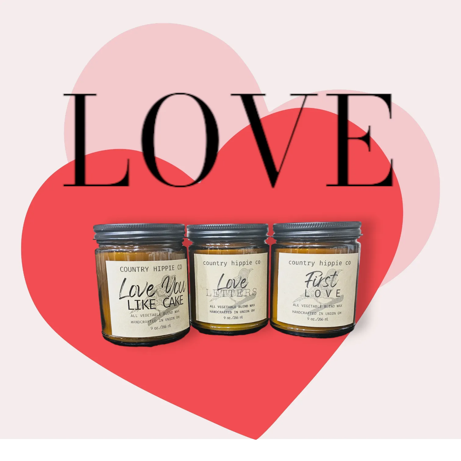 9 oz FIRST LOVE Apothecary-Inspired Candle