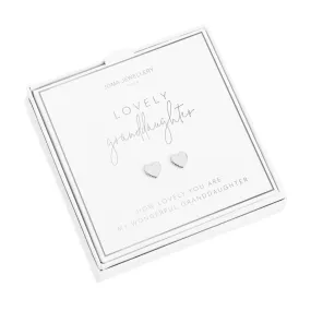 A Little 'Lovely Granddaughter' Earrings | Silver Plated