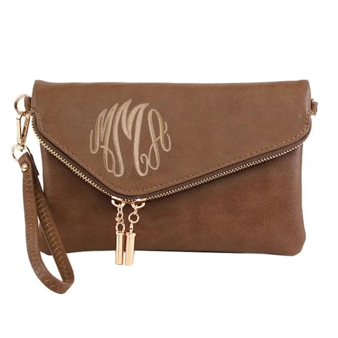 AD2585 Monogrammable Envelope Clutch/Crossbody Bag