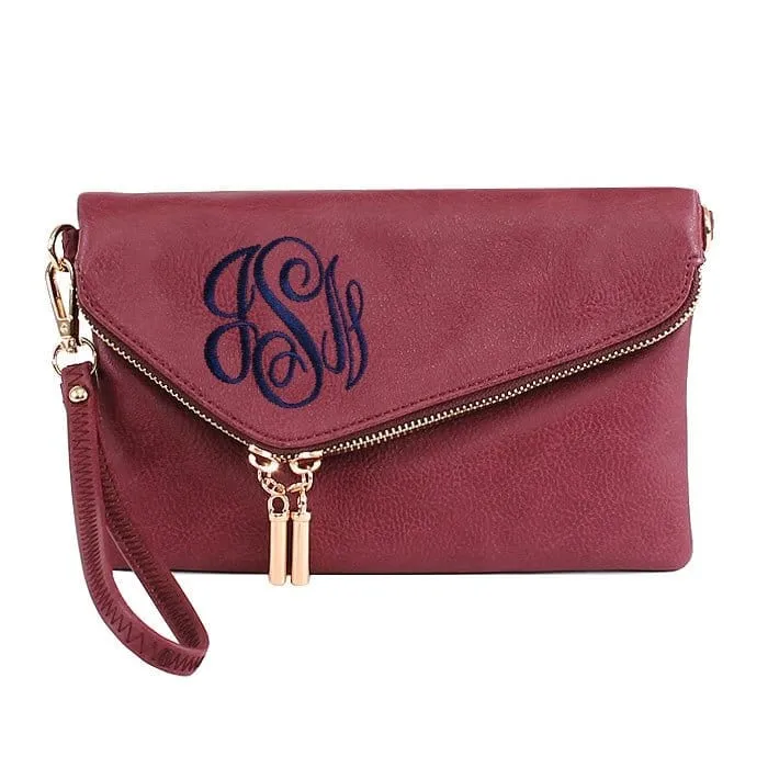 AD2585 Monogrammable Envelope Clutch/Crossbody Bag