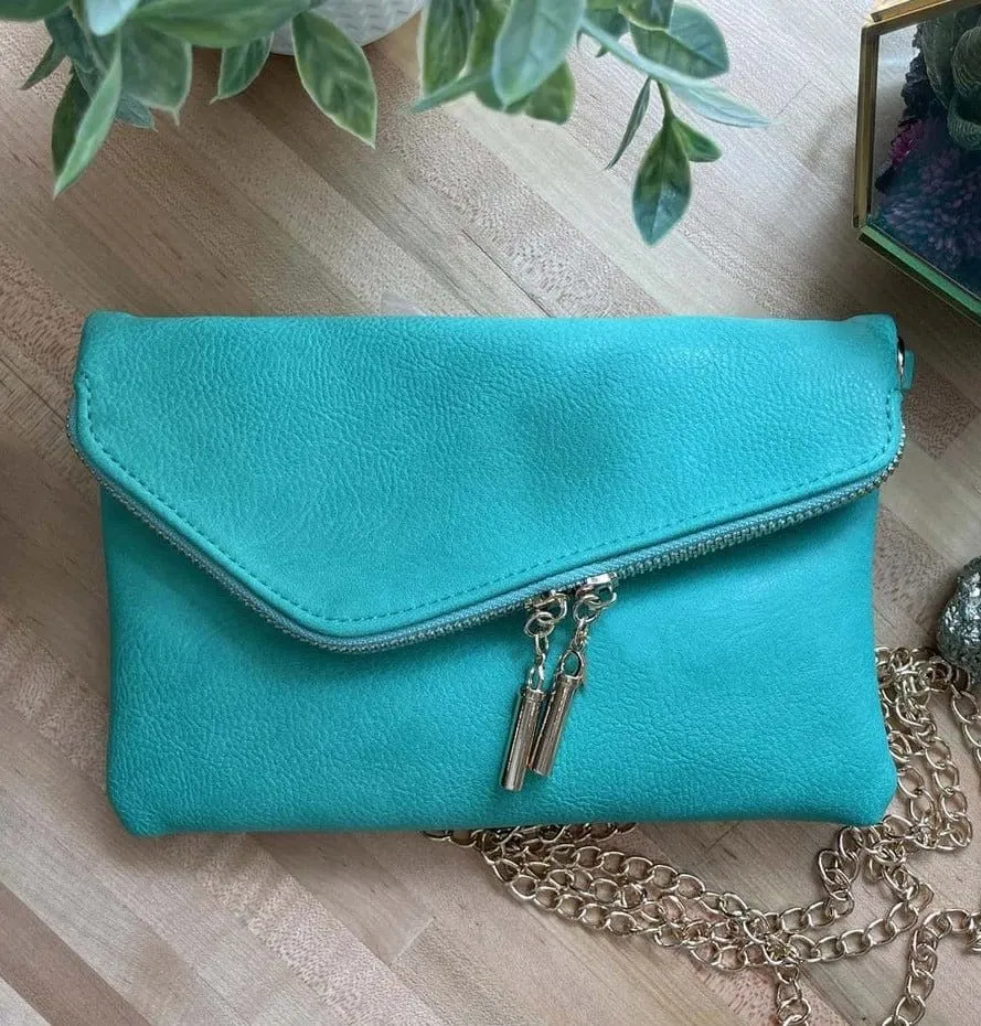 AD2585 Monogrammable Envelope Clutch/Crossbody Bag