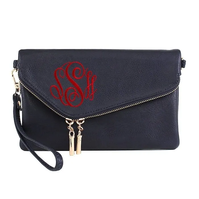 AD2585 Monogrammable Envelope Clutch/Crossbody Bag