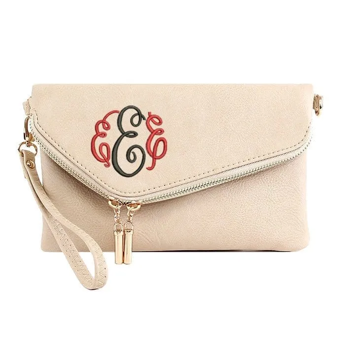 AD2585 Monogrammable Envelope Clutch/Crossbody Bag