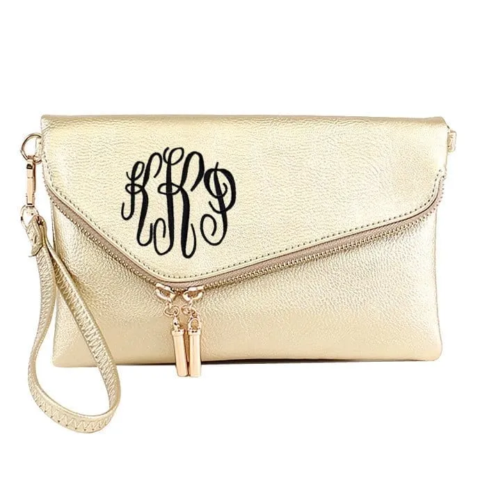 AD2585 Monogrammable Envelope Clutch/Crossbody Bag