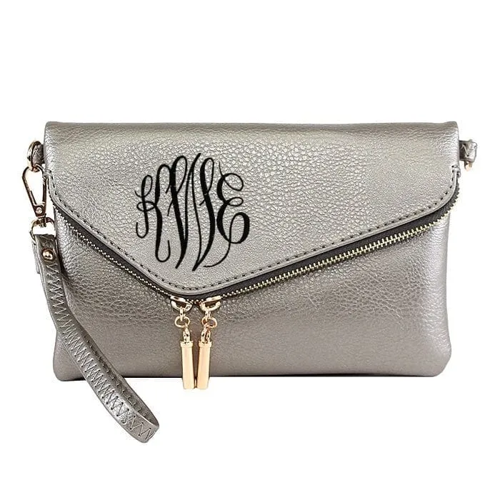 AD2585 Monogrammable Envelope Clutch/Crossbody Bag