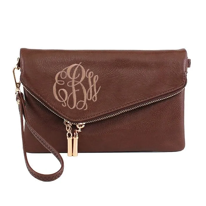 AD2585 Monogrammable Envelope Clutch/Crossbody Bag