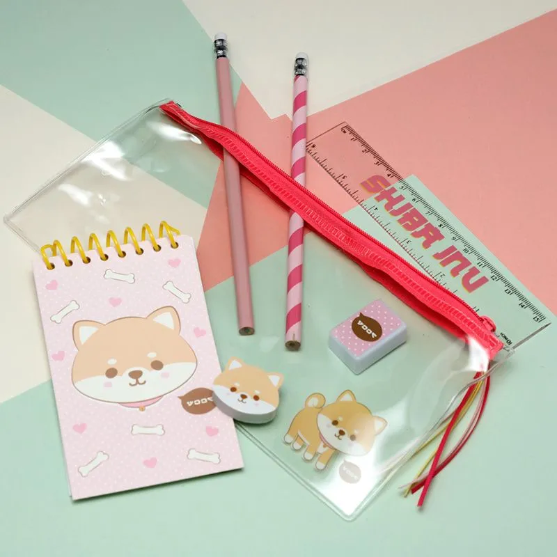 Adoramals Pets Shiba Inu Dog Pencil Case Stationary Set