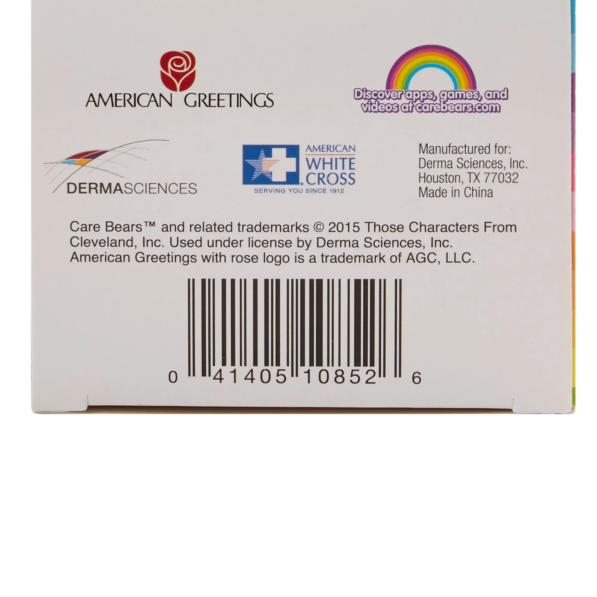 American® White Cross Stat Strip® Kid Design (Care Bears) Adhesive Strip, 3/4 x 3 Inch