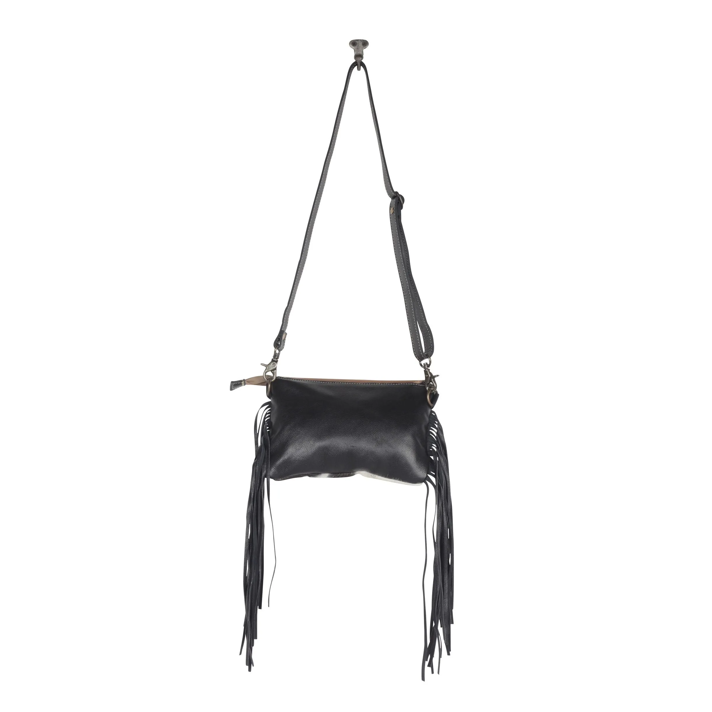 Anam Cara Leather Fringe Bag