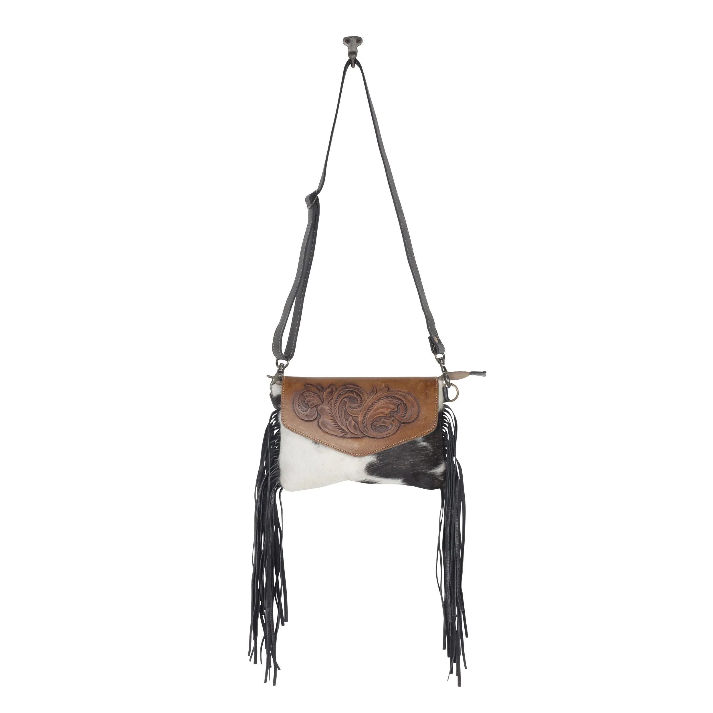 Anam Cara Leather Fringe Bag