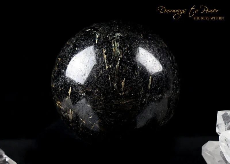 Ancient Greenland Nuummite Crystal Sphere