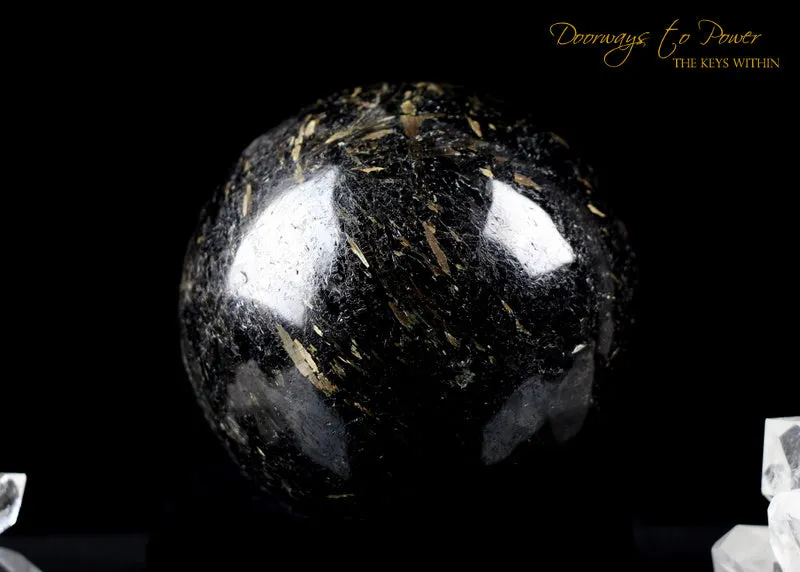 Ancient Greenland Nuummite Crystal Sphere