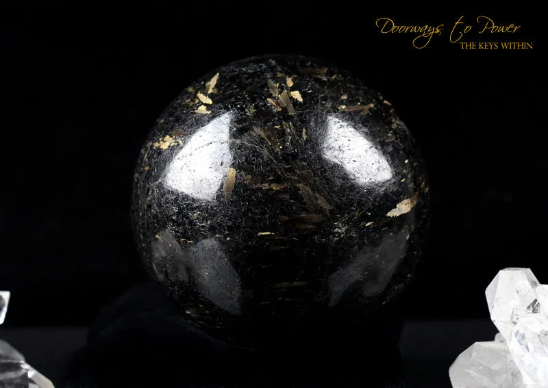 Ancient Greenland Nuummite Crystal Sphere