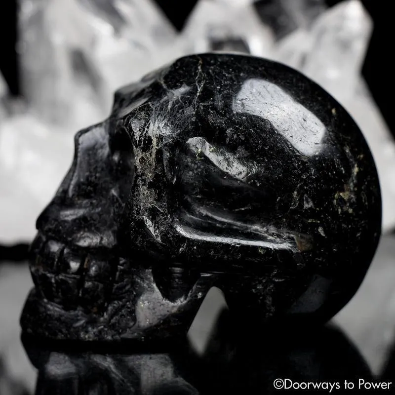 Ancient Nuummite Crystal Skull Rare 3 Billion Years Old