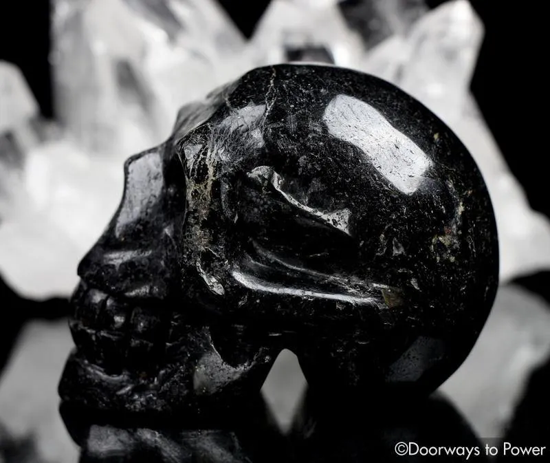 Ancient Nuummite Crystal Skull Rare 3 Billion Years Old