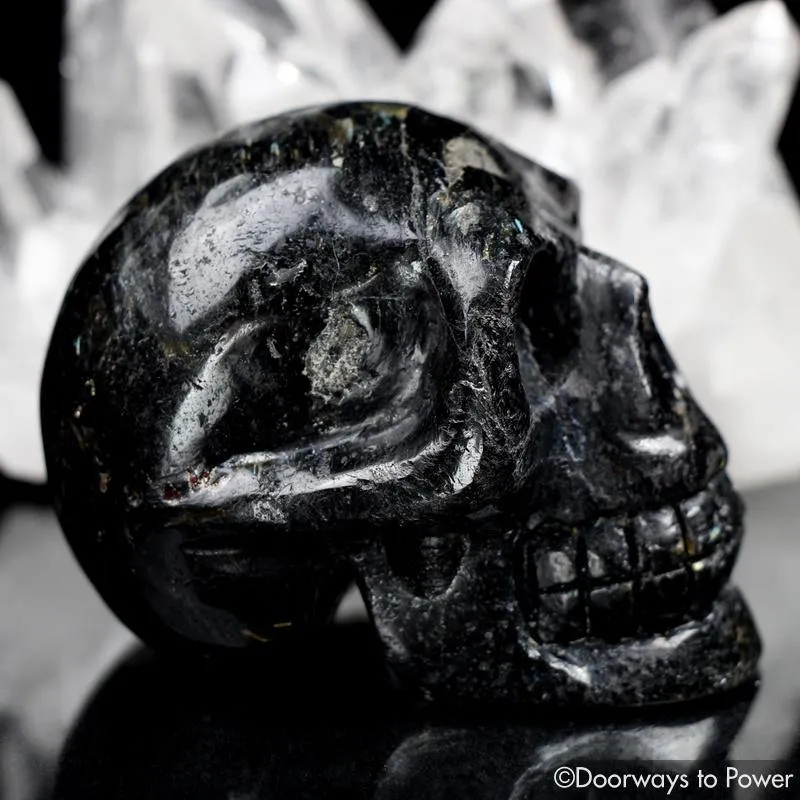 Ancient Nuummite Crystal Skull Rare 3 Billion Years Old