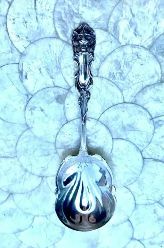 Antique Rare Ornate Lion Sugar Spoon Sterling Silver By Frank Smith Pat 1903