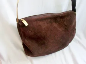 APOSTROPHE Suede indie hobo satchel shoulder bag purse BROWN ESPRESSO Leather Crossbody