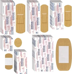 Assorted Bandages, Flexible Fabric Adhesive Bandages Family Variety Pack