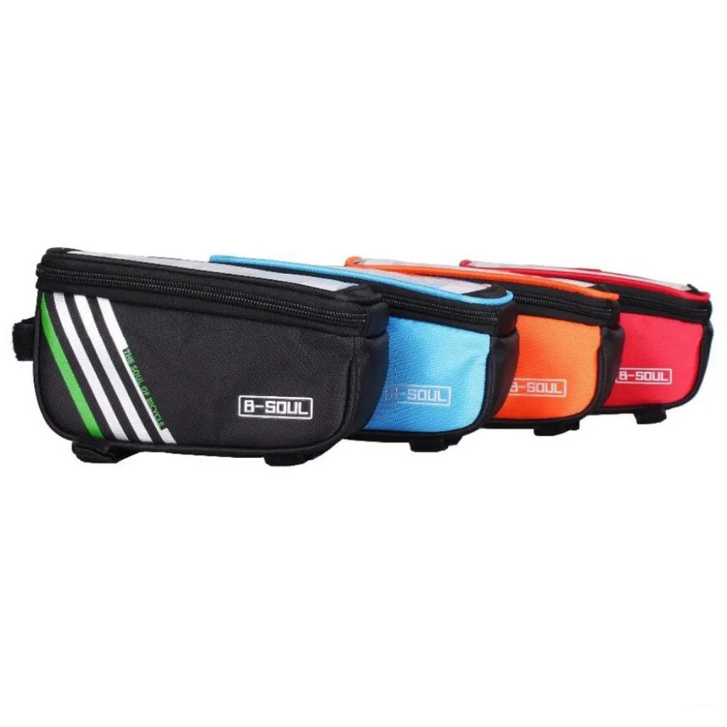 B-SOUL bicycle bike storage bag with touch screen view - Black