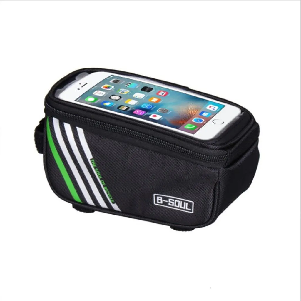 B-SOUL bicycle bike storage bag with touch screen view - Black