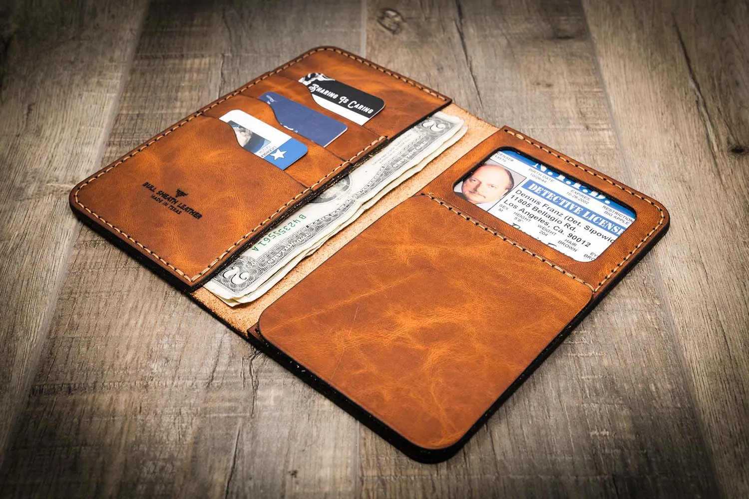 Badge Long Wallet - Chestnut