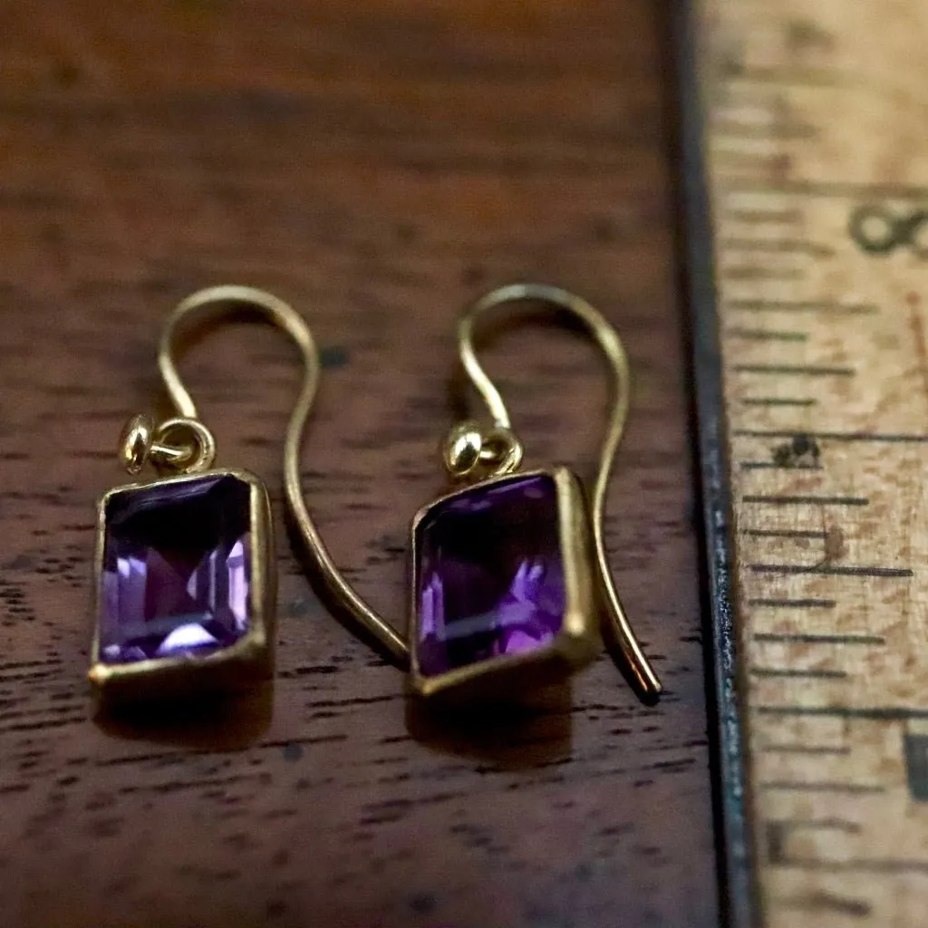 Baguette Amethyst Earrings