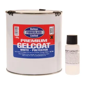 Baileys Fibreglass Gelcoat Brilliant White 1kg for High Quality Fibreglass Work