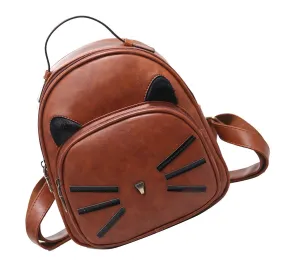 Basilion Retro Cat Cute Daily Field Trip Backpack Casual Mini Student Bag