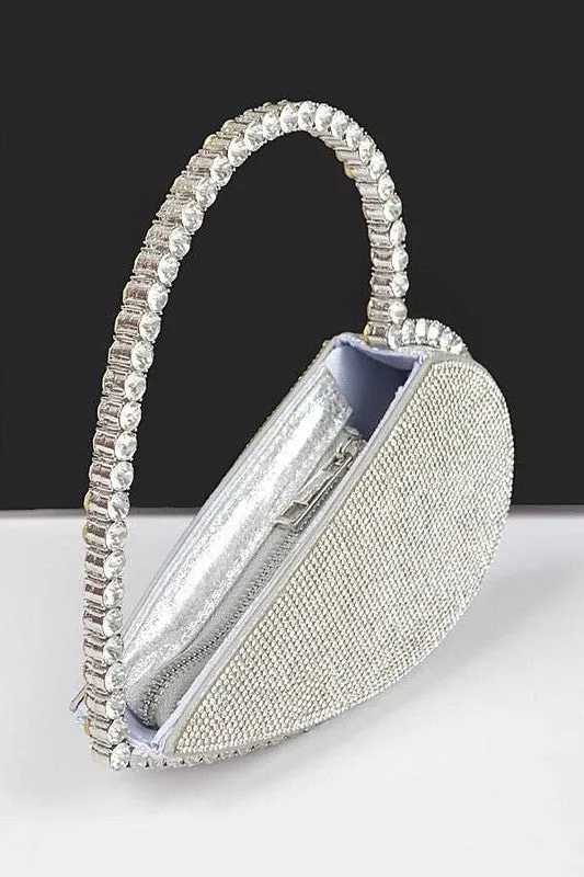 Be Mine- Rhinestone Heart Shaped Icon Clutch