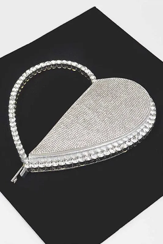 Be Mine- Rhinestone Heart Shaped Icon Clutch