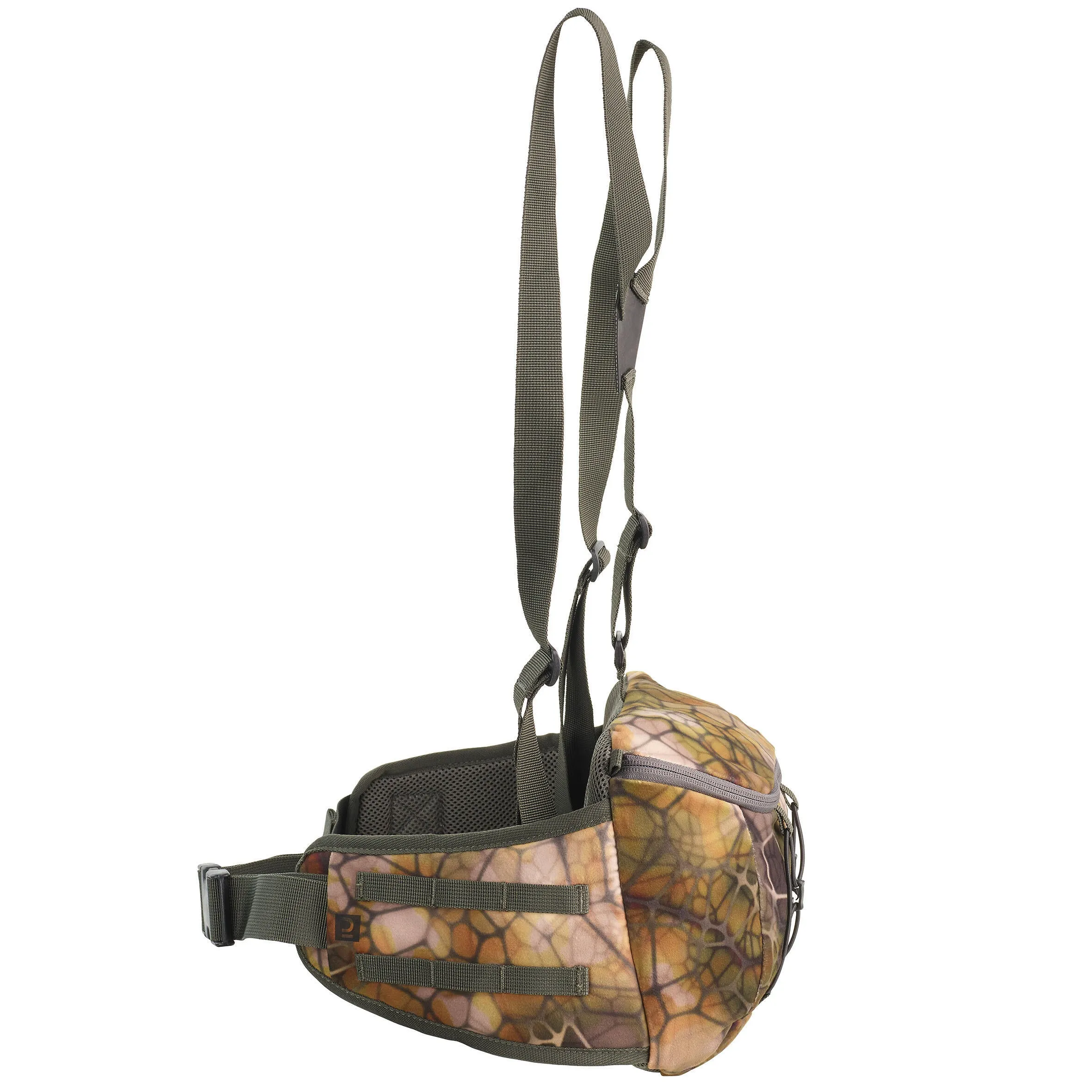 Belt hunting carry bag FURTIV low noise 10 l camouflage SOLOGNAC