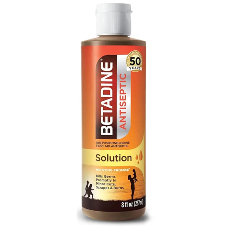 Betadine Antiseptic Solution Povidone Iodine 10% , 8 oz