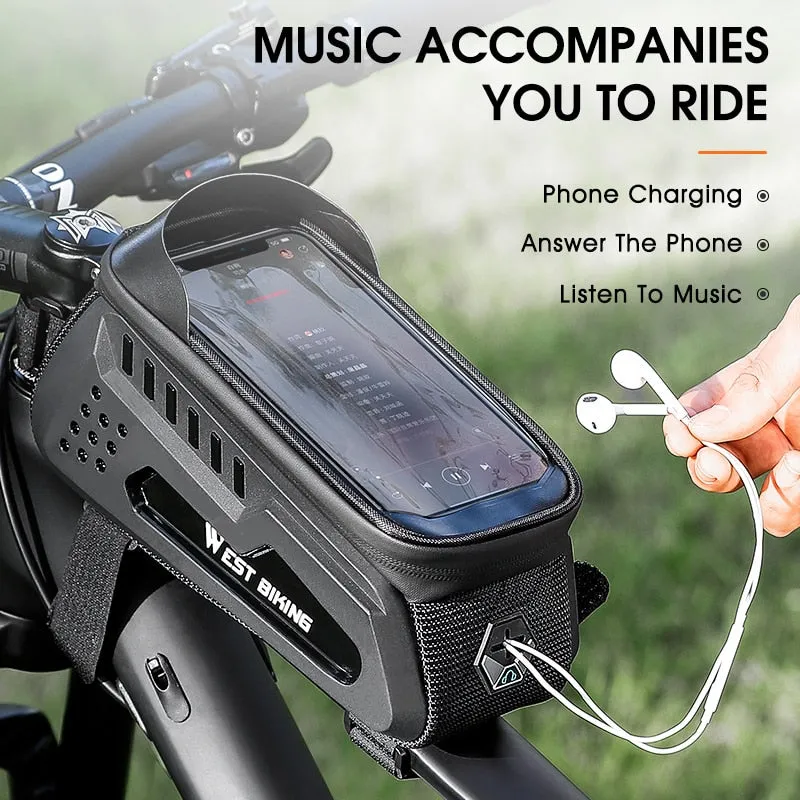 Bicycle Bag Frame Front Top Tube Cycling Bag Waterproof 6-7.4" Phone Case Touchscreen Bag MTB Road Bike Accessories