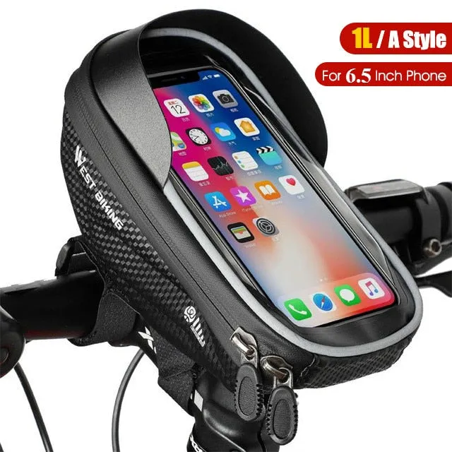 Bicycle Bag Front Frame MTB Bike Bag Waterproof Touch Screen Top Tube 6-7.2 Inch Phone Bag Case Cycling Accessories