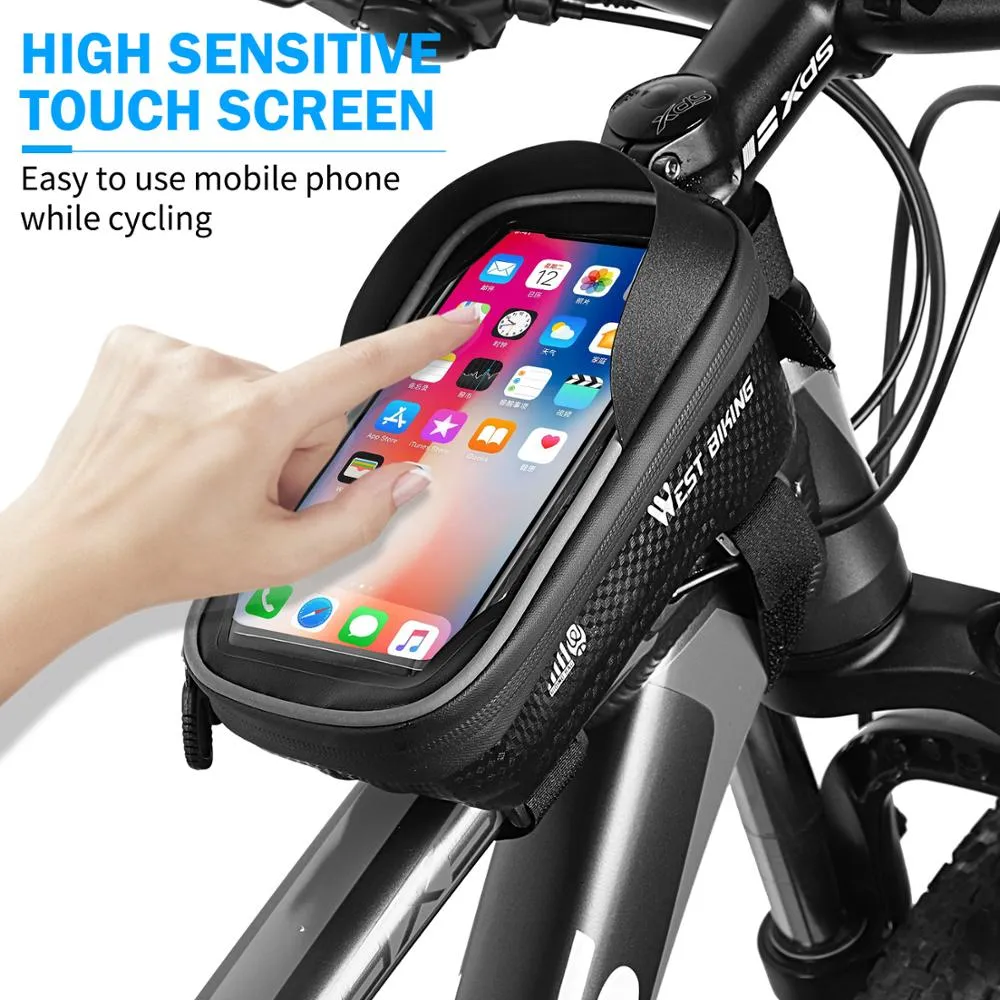 Bicycle Bag Front Frame MTB Bike Bag Waterproof Touch Screen Top Tube 6-7.2 Inch Phone Bag Case Cycling Accessories