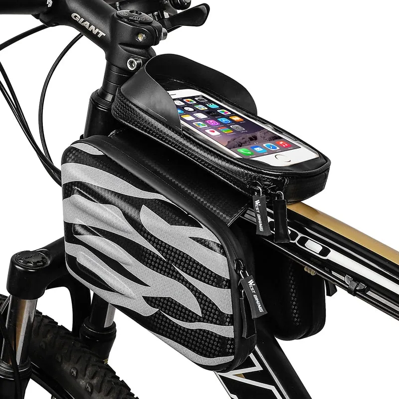 Bicycle Frame Bag Waterproof MTB Road Bike Bag Top Tube 6-7.2 Inch Touch Screen Phone Bag Case Cycling Accessories