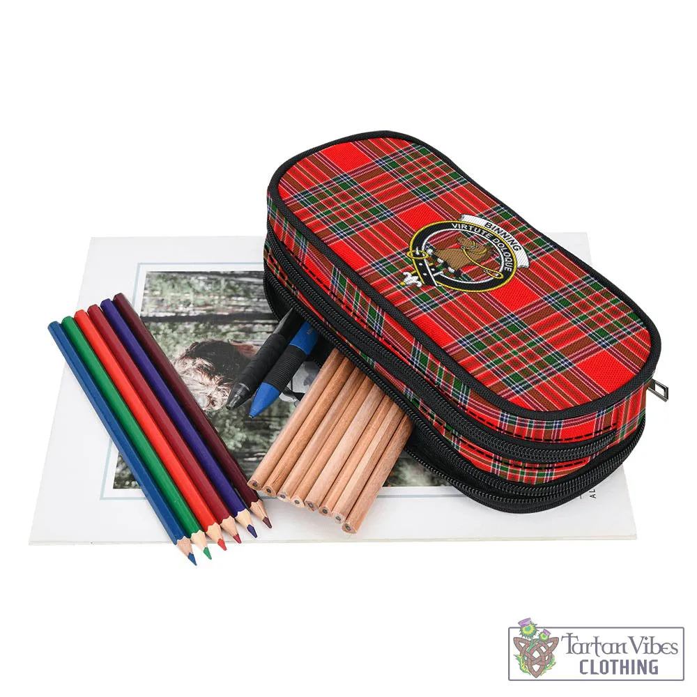 Binning Tartan Pen and Pencil Case with Family Crest