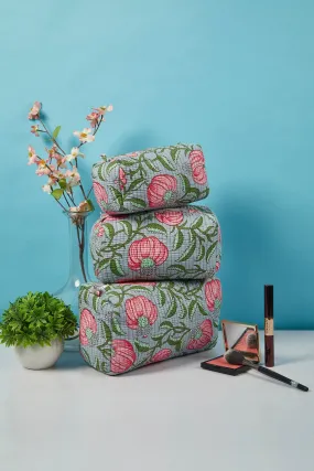 Botanical Bliss Quilted Pouches (Set of 3)