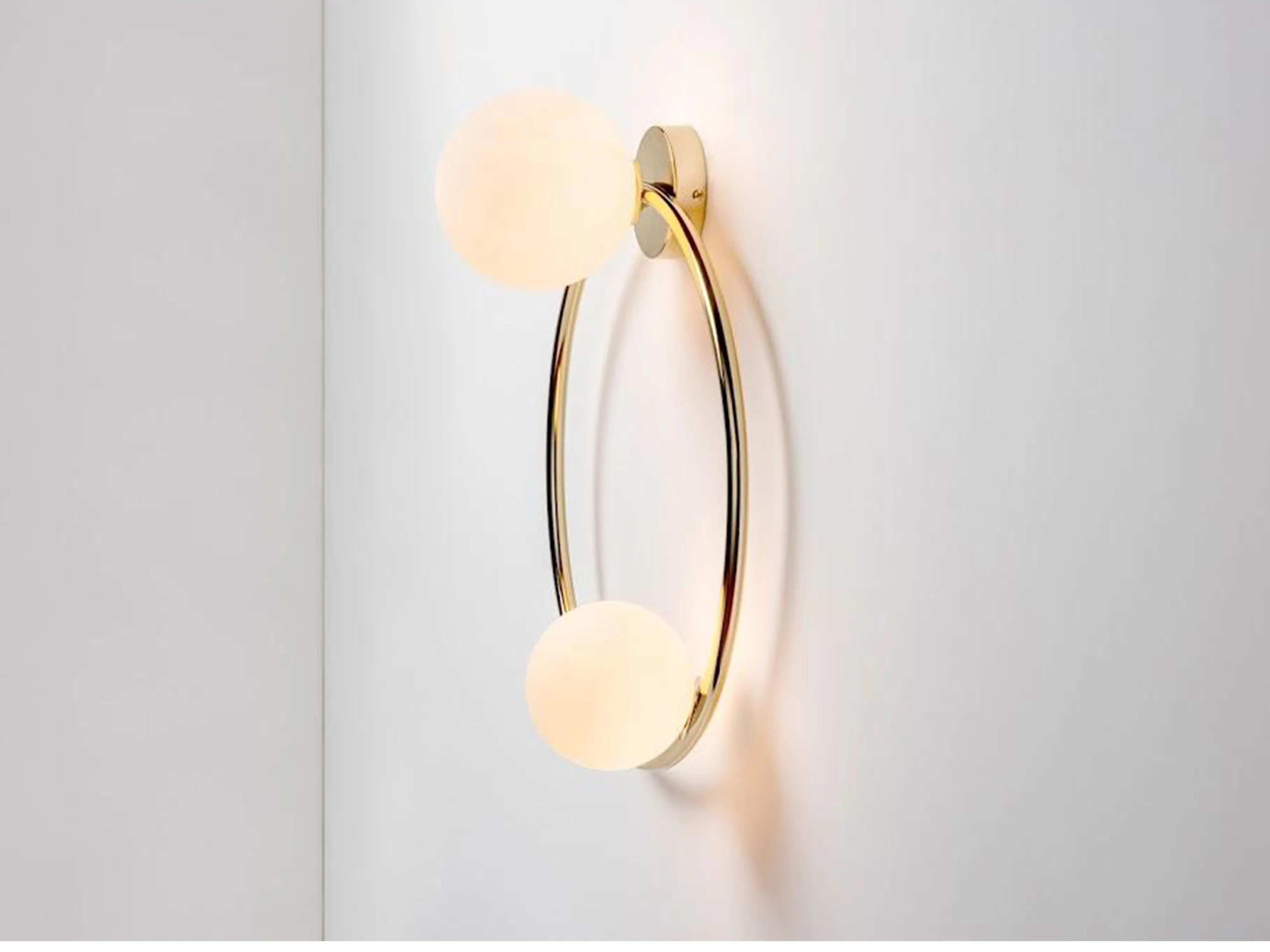 Brass ring wall light