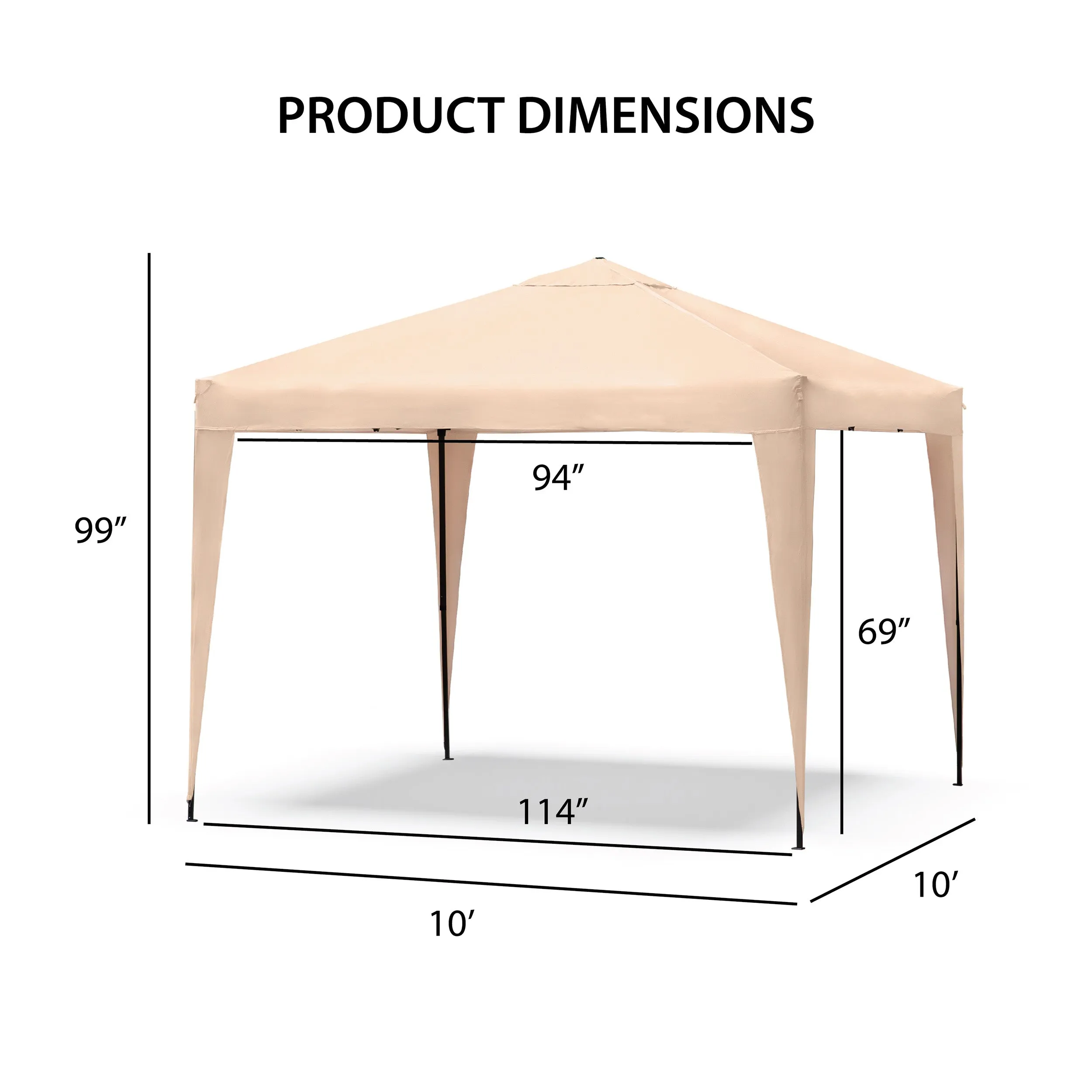 Briar Easy Set-Up Adjustable Outdoor Pop Up Gazebo with Soft Top and Carry Bag