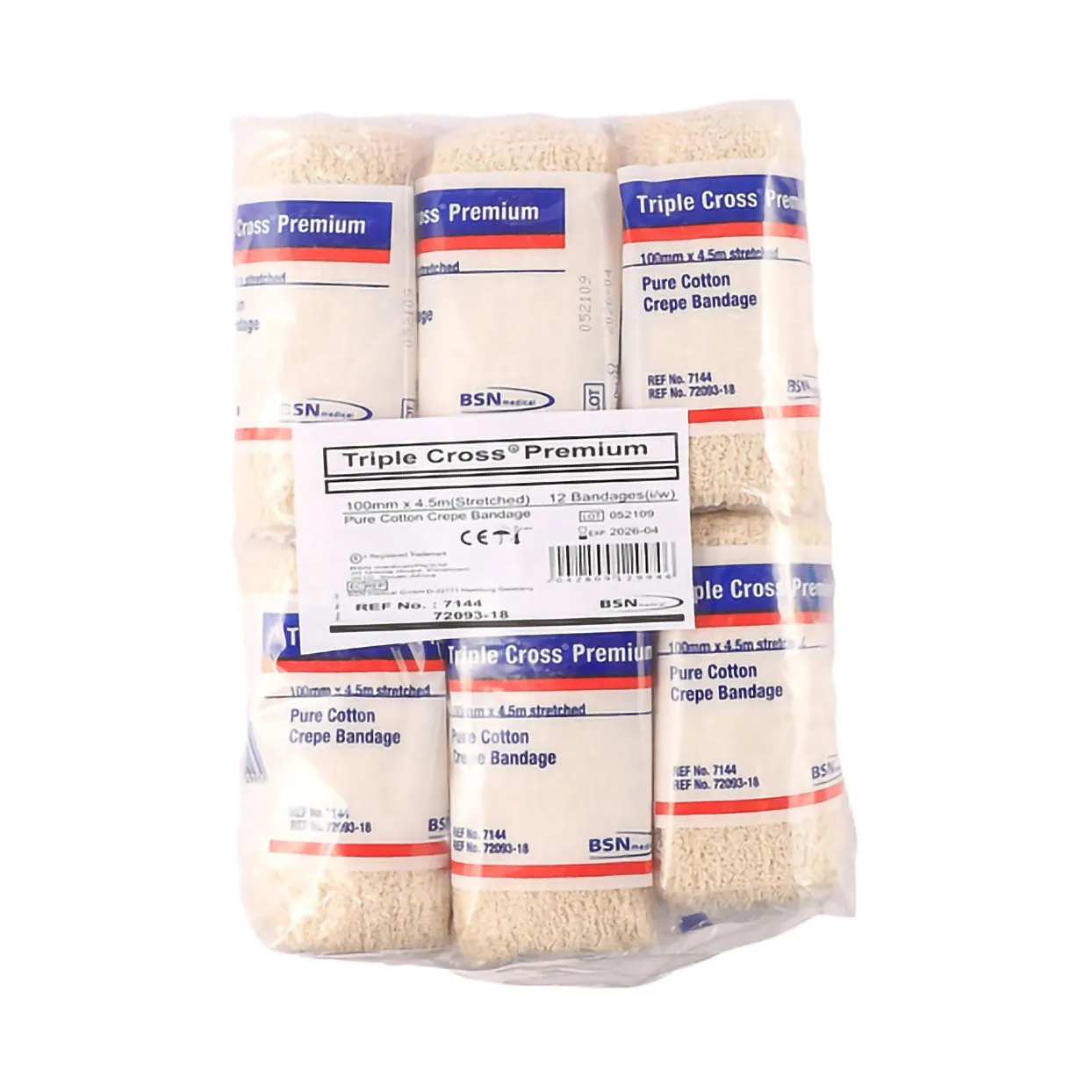 BSN Crepe 100mm x 4.5m Triple Cross 12 Pack